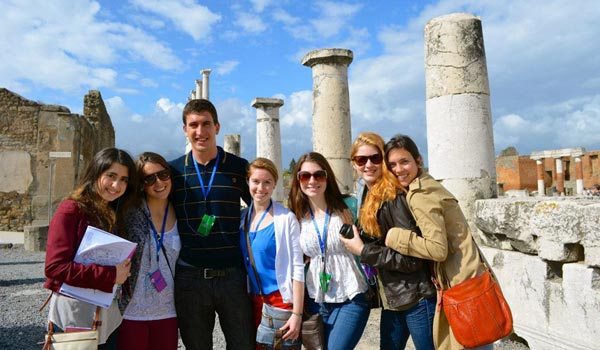 A group of CUA students posing for a picture abroad